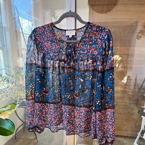 Womens blue and oranges Francesca’s blouse!